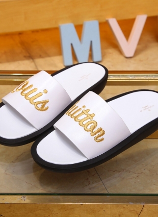 Louis Vuitton slides white