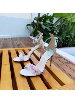 Rene Caovilla sandals pink and blue