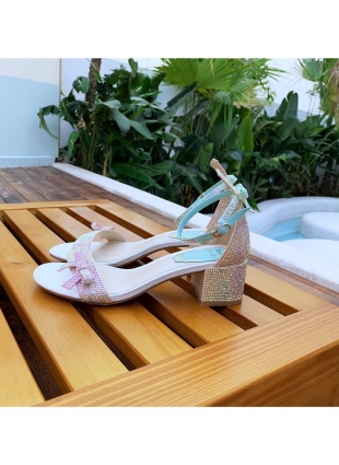 Rene Caovilla sandals blue and pink