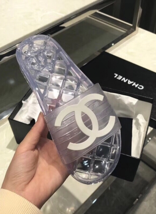 Chanel slides blue