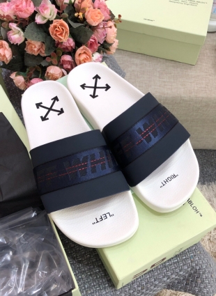 Off White slides dark blue