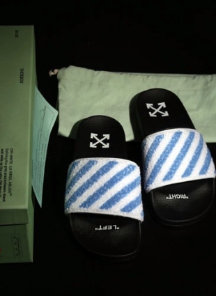 Off White slides black and blue