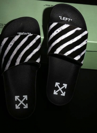 Off White slides black and white