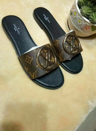 Louis Vuitton step-ins brown