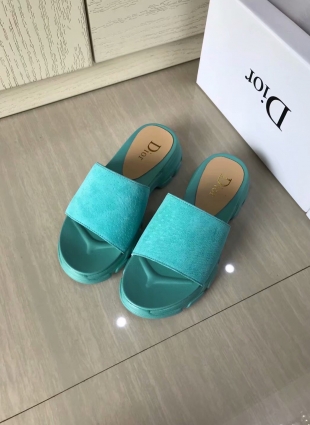 Christian Dior slides green