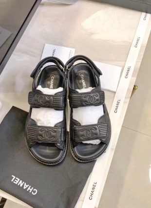 Chanel sandals black