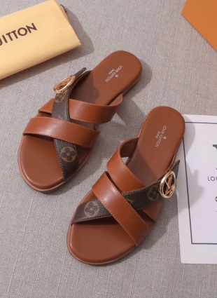 Louis Vuitton step-ins brown