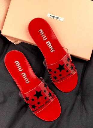 Miu Miu slippers red