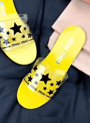 Miu Miu slippers yellow