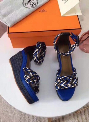 Hermès sandals dark blue