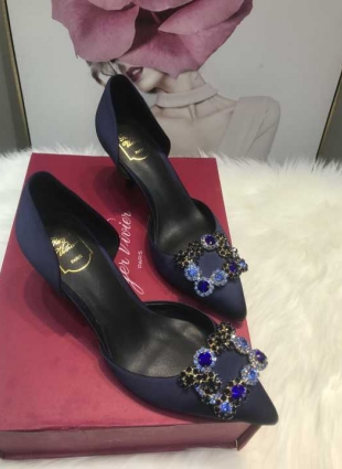 Manolo Blahnik shoes dark blue