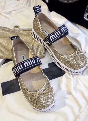 Miu Miu shoes gold