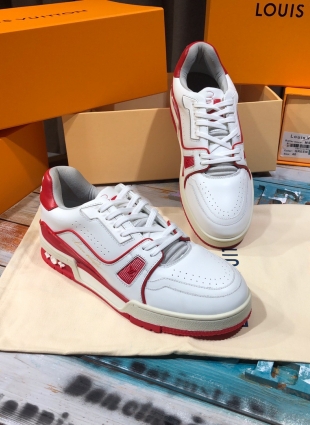 Louis Vuitton sneakers white and red