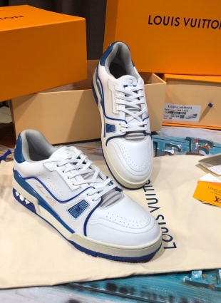 Louis Vuitton sneakers white and dark blue