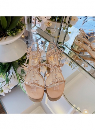 Rene Caovilla sandals white and gold