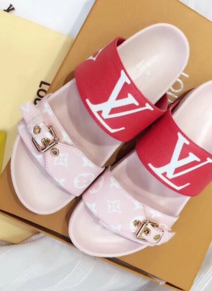 Louis Vuitton sandals red and pink
