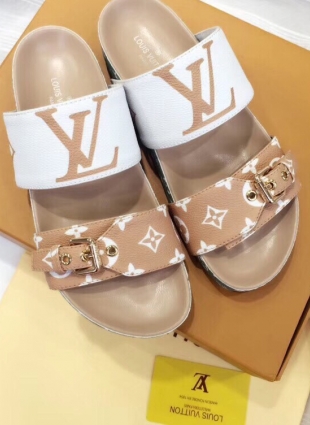 Louis Vuitton sandals white and beige