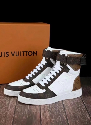 Louis Vuitton boots white and brown