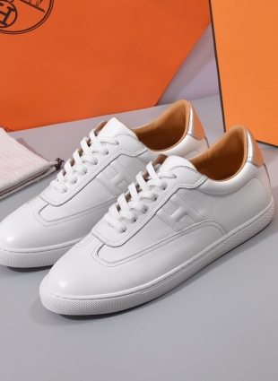 Hermès sneakers white and silver