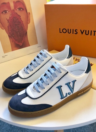 Louis Vuitton sneakers white and dark blue