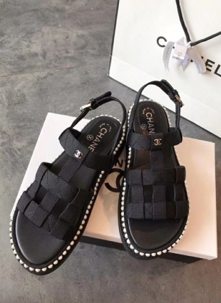 Chanel sandals black