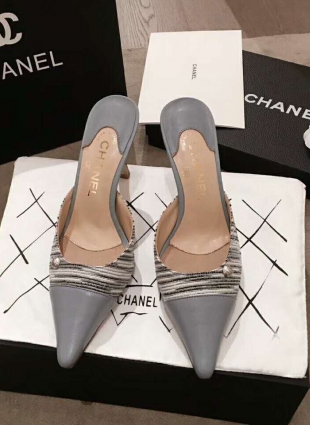 Chanel shoes gray