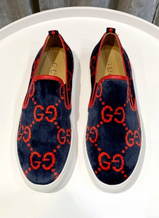 Gucci shoes dark blue and red