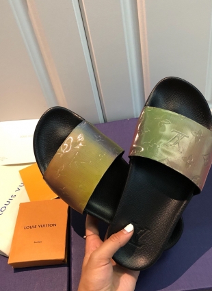 Louis Vuitton slides green