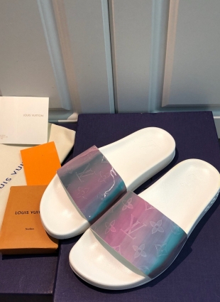 Louis Vuitton slides purple