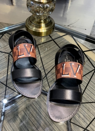 Louis Vuitton sandals brown and black