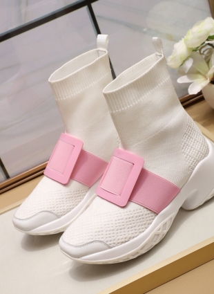 Roger Vivier boots white and pink