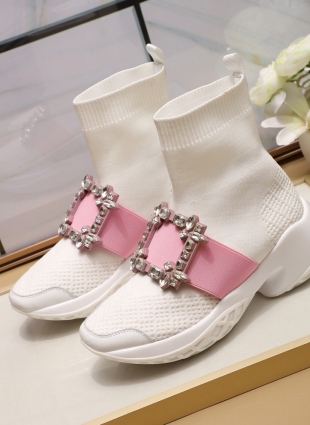 Roger Vivier boots white and pink
