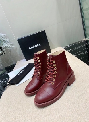 Chanel boots red