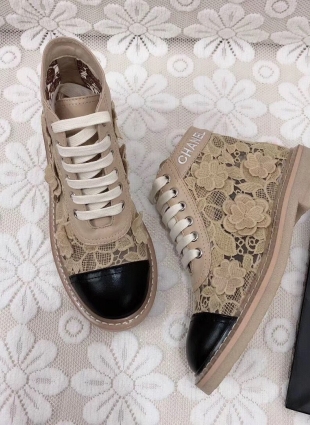 Chanel boots beige
