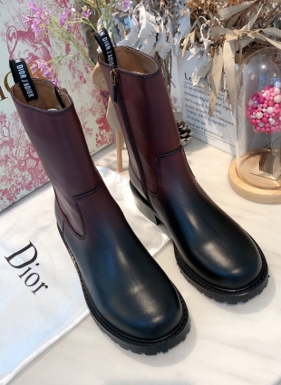 Christian Dior boots black and burgundy