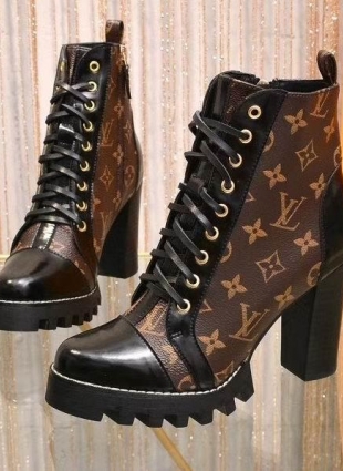 Louis Vuitton boots gold hardware
