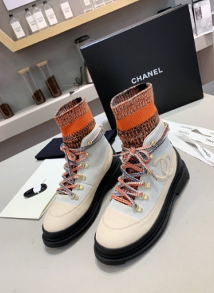 Chanel boots beige
